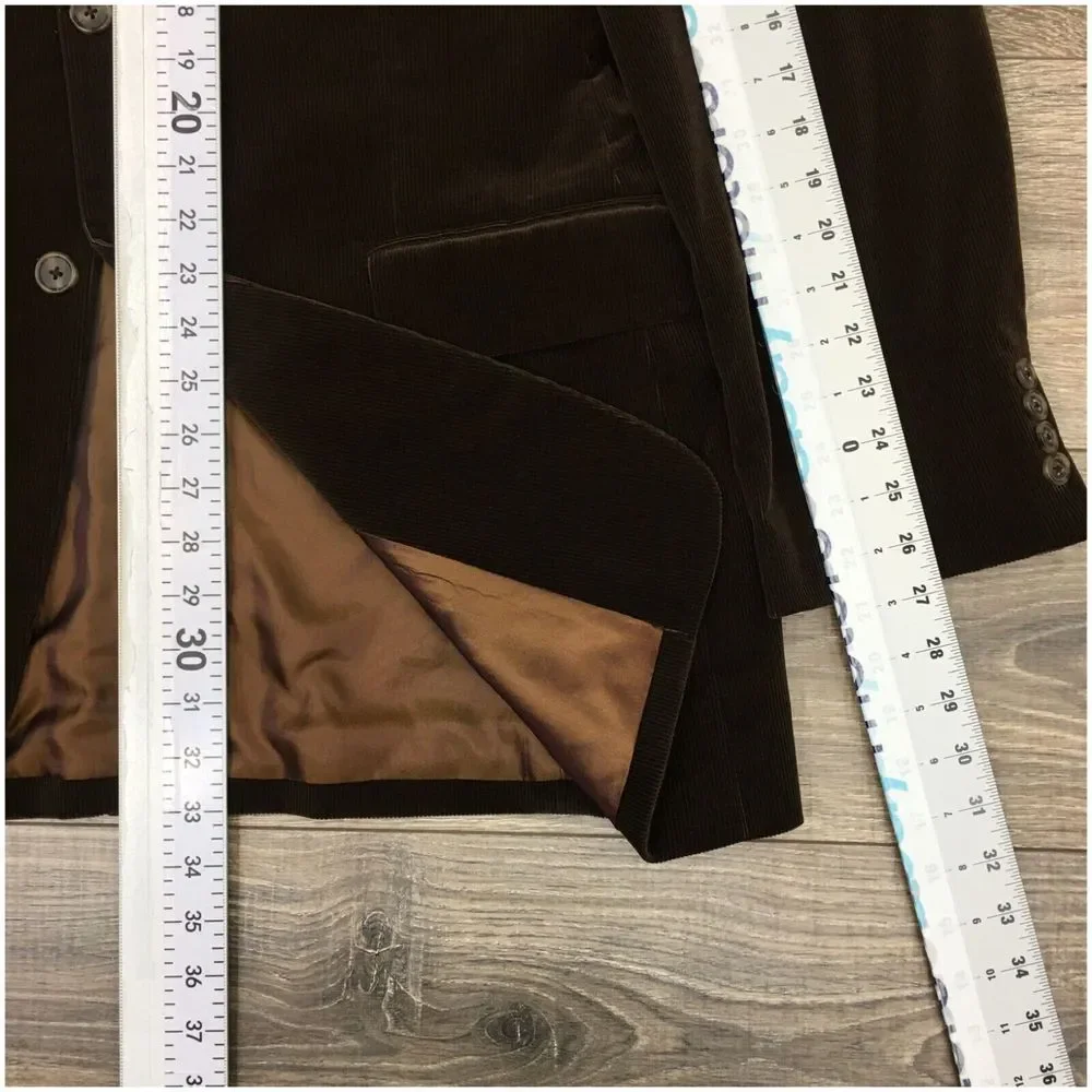 NORDSTROM Mens Blazer Sport Coat Casual Two Button Jacket Size 44L Corduroy Suit